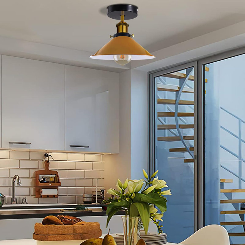 Denzel Semi Flush Mount, Yellow
