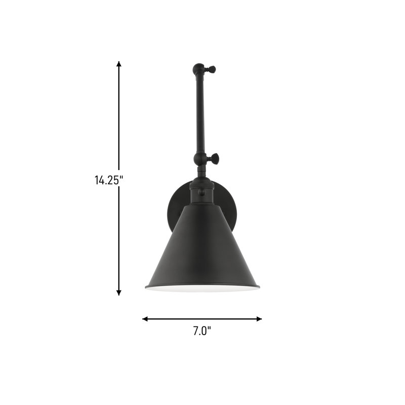 Salem 1 - Light Armed Sconce, Midnight Black, No