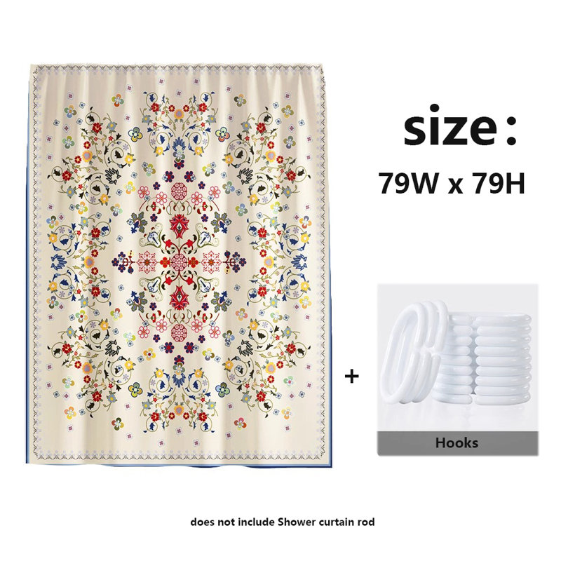 Rideau de douche en polyester, H 79 po x l 79 po