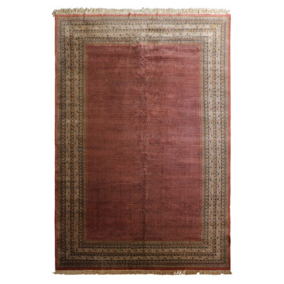 12x18'6'' Hand Knotted Wool Rust Paisley Traditional Rug