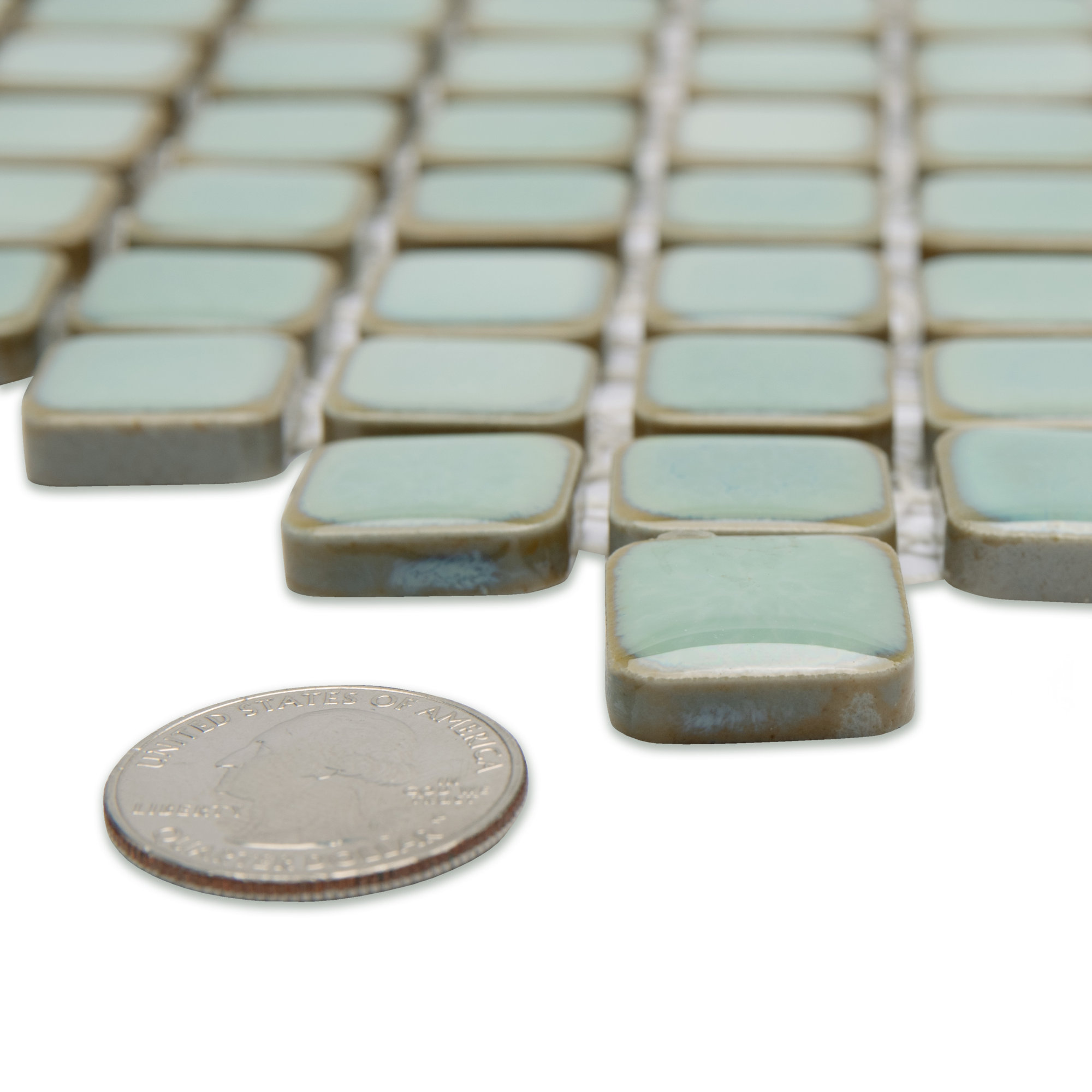 Hudson Diamond 12-1/4 " x 12-3/8 " Porcelain Mosaic Floor & Wall Tile, Green