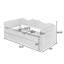 Lit de jour double, lit de jour rembourré en vichy équipé d'un cadre de lit gigogne escamotable et d'une poche de rangement latérale, canapé-lit multifonctionnel en bois massif pour chambre d'enfant et chambre d'amis - Cyan-131204915-131204917