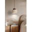 Luminaire suspendu moderne 6 po en pierre naturelle et bois