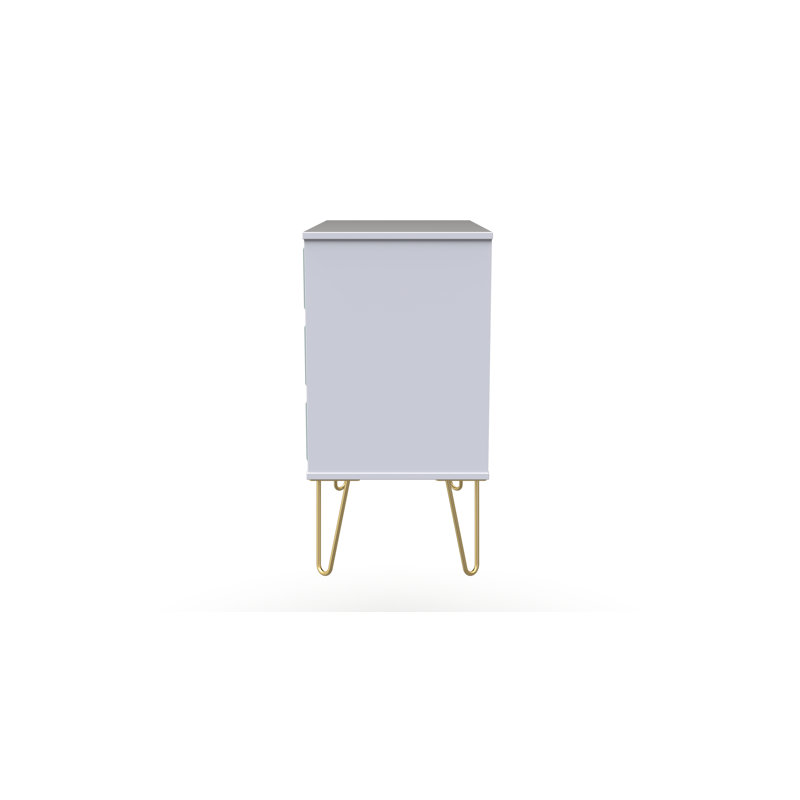 Fully Assembled Aleksej 3 - Drawer Chest of Drawers, Duck Matt/White
