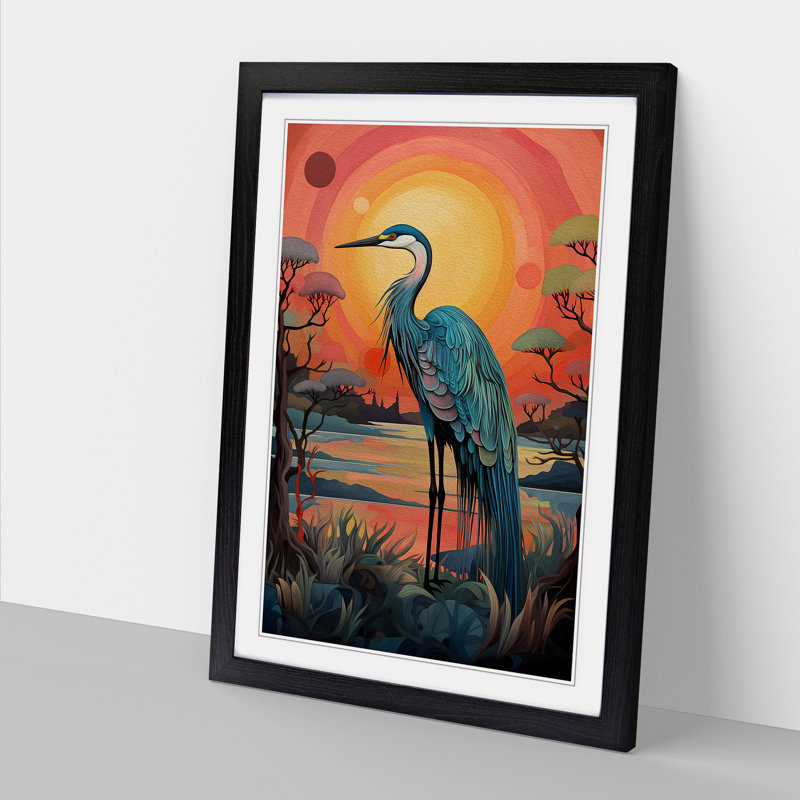 Heron Colour Field - Framed Print