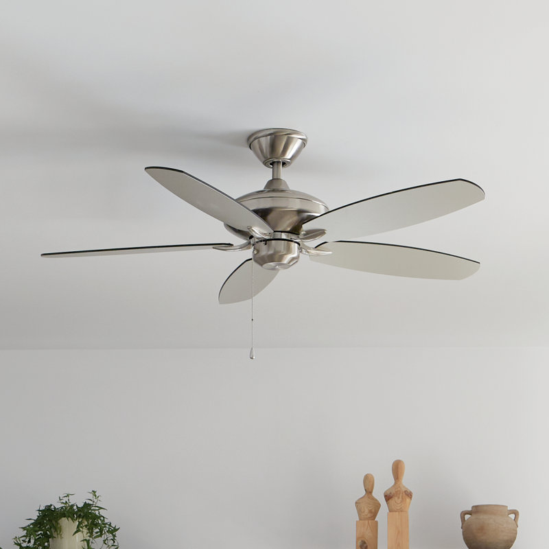 52'' Ceiling Fan, Brushed Stainless Steel