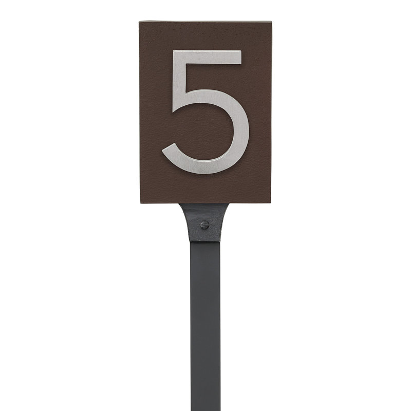 Enseigne d’adresse flottante sur 1 ligne, Aluminium brossé, Oui, Bronze romain