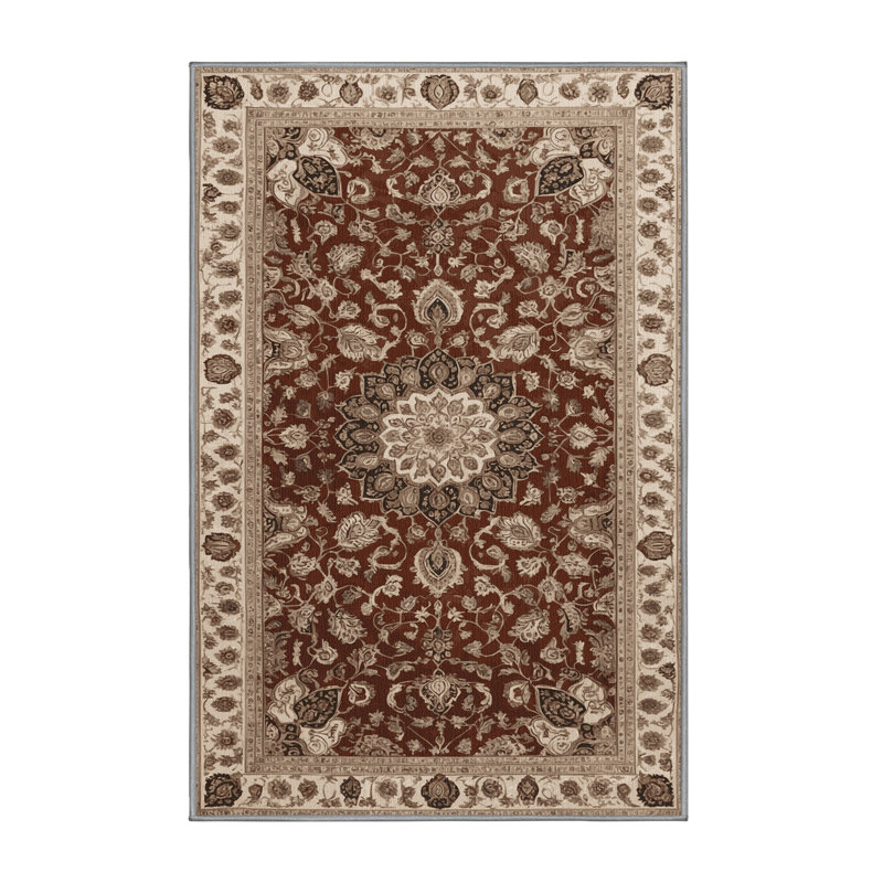 Tapis persan gris lavable à la machine, Rectangulaire 2 pi x 3 pi