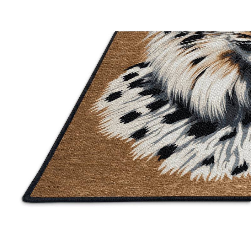  Tapis lavable à gros chats Lynx russe, Rond 4 pi