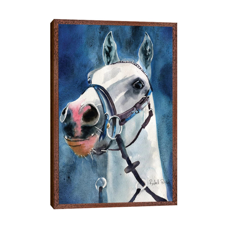 Welsh Pony Spirit by Rachel Parker - Painting on Canvas, Classic Brown Wood Framed, 66.04 cm H x 45.72 cm W