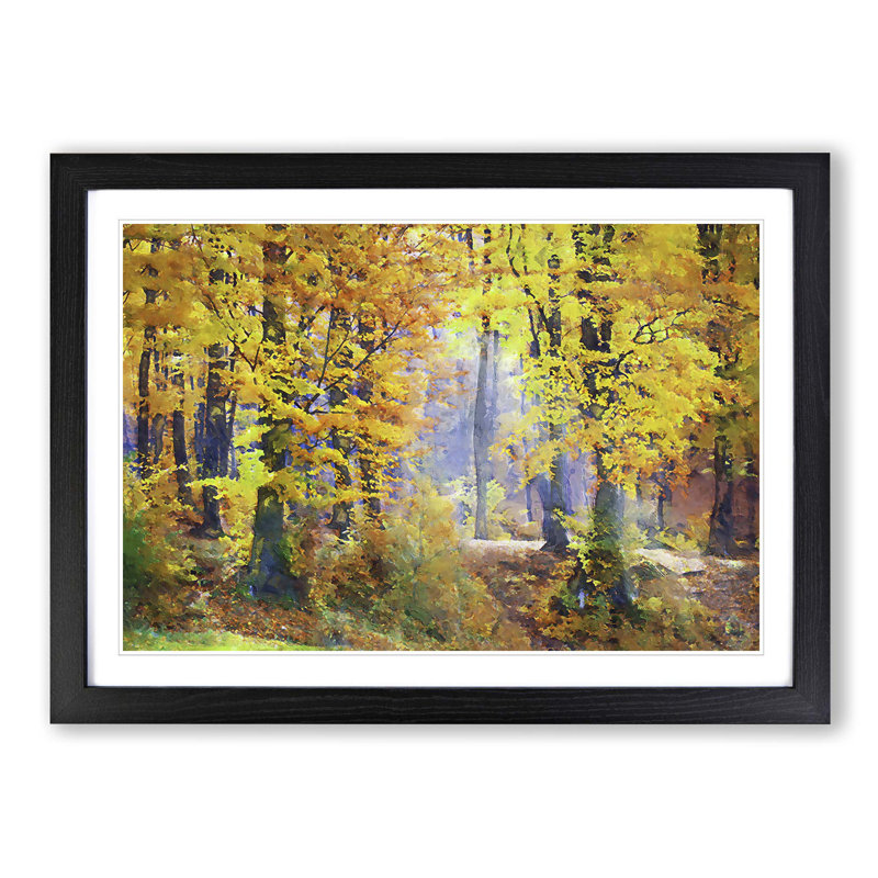 Forest in the Fall - Picture Frame Graphic Art Print, Black Framed, 48cm H x 65cm W x 2cm D