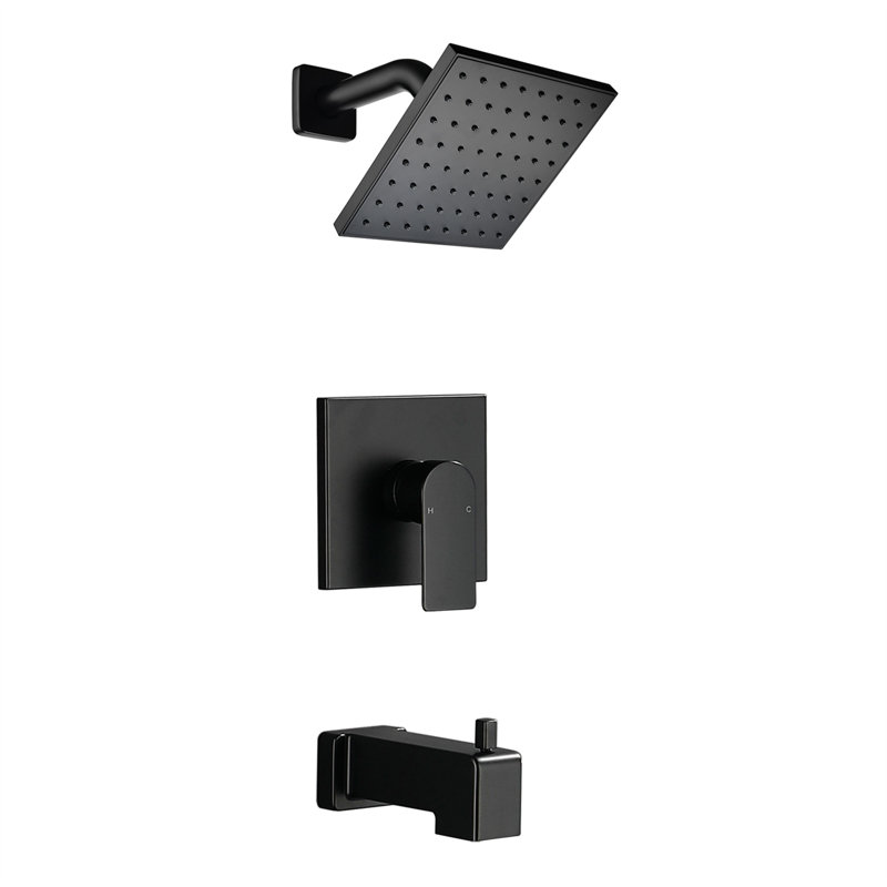 Complete Shower System with Rough in-Valve, Matte Black