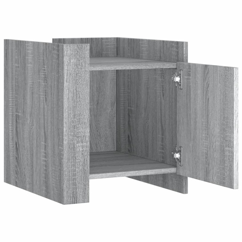 Presutto 45cm W Manufactured Wood Bedside Table, Grey Sonoma
