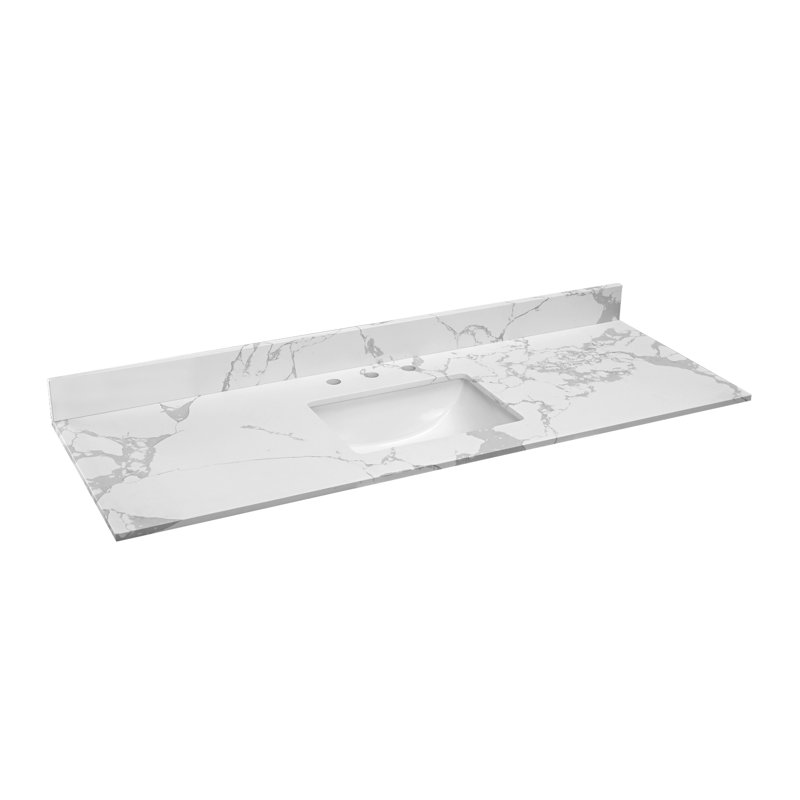 Plateau de meuble-lavabo 61 po et 3 trous de robinet pré-percés