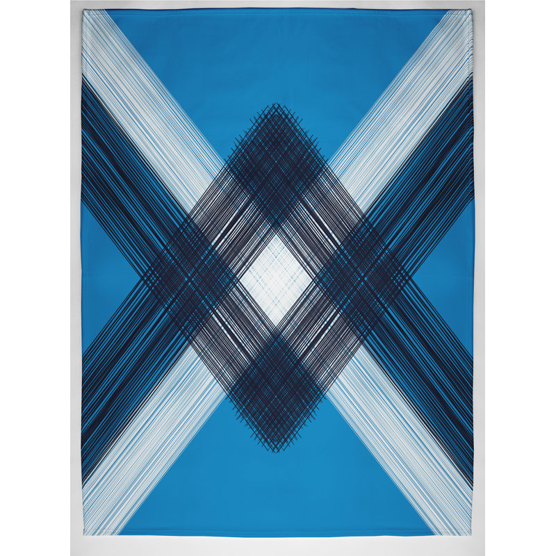 Braud Plain Weave / Muslin Throw Blanket, Blue/Black