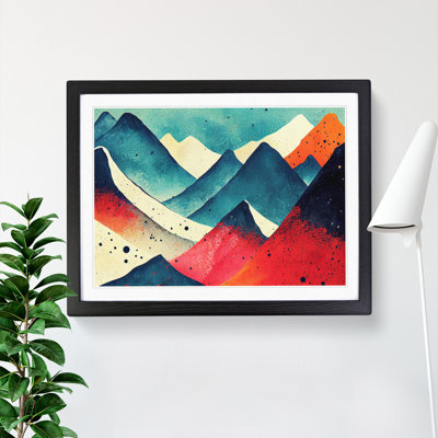 Mountain Paint Splash Vol.3 Abstract - Framed Print