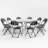 Laesha Plastic Bi-Fold Round Dining Table with 10Pcs Foldable Chairs Set for Indoor and Outdoor Use-1869183018-1869183017