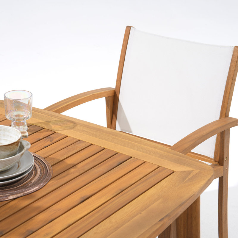 Ensemble repas d'extérieur 7 pièces 7 pièces, Blanc