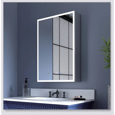 Armoire à pharmacie à miroir 48 pouces avec lumières réglables, désembueur, horloge et USB pour salles de bain modernes