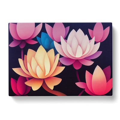 Inspirational Lotus Flowers - Wrapped Canvas