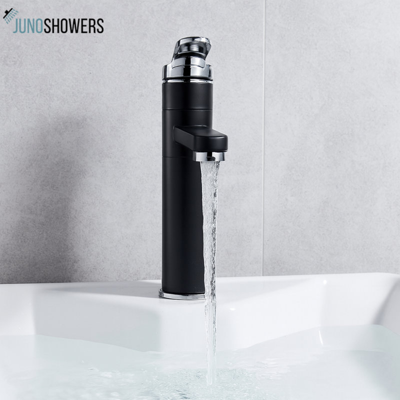Smooth Deck-Mounted Chrome Bathroom Faucet – Single Handle Design by Juno