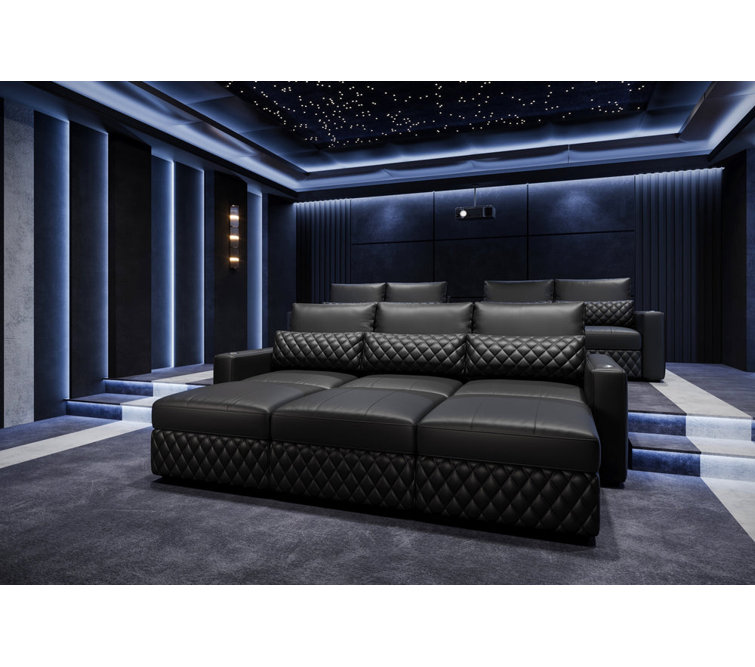 Pisa Valencia Gothankar Ottoman- Top Grain Italian Nappa 11000 Leather - Wide Diamond Stitch Design