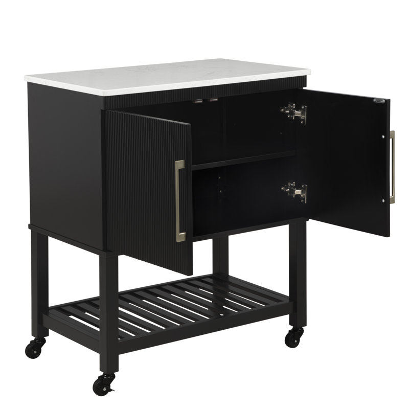 Kolton Kitchen Cart, Black