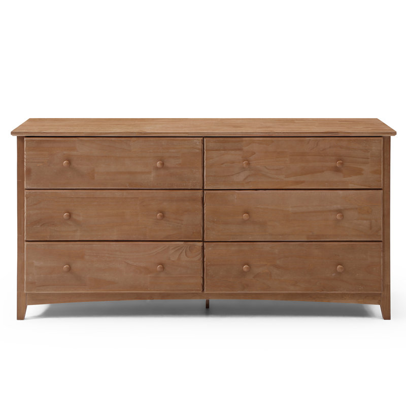 Commode 6 tiroirs en pin, Gris délavé