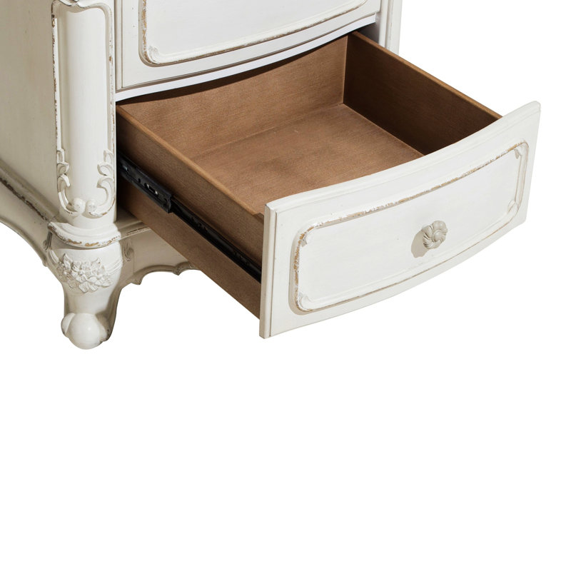 Table de chevet avec 3 tiroirs, table de chevet de chambre à coucher traditionnelle pour la maison