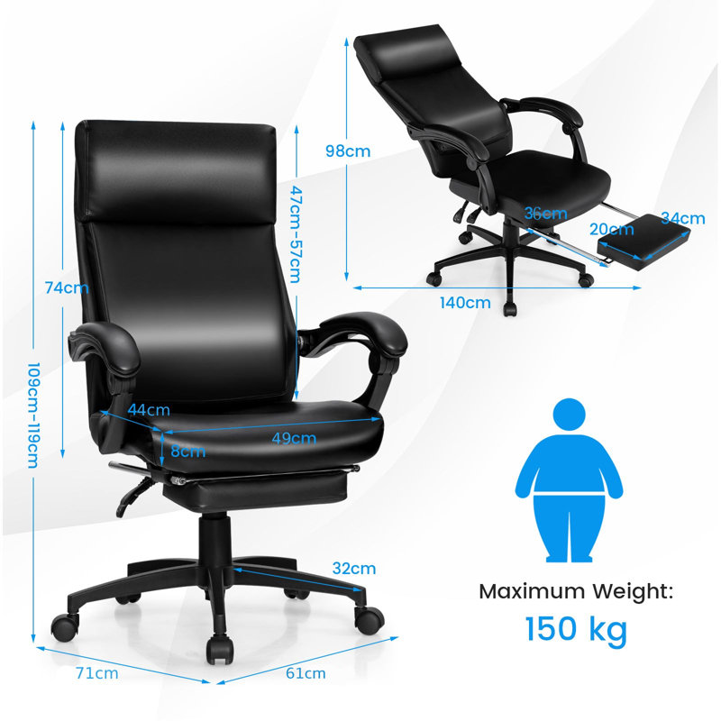 Inbox Zero Executive Chair with Headrest