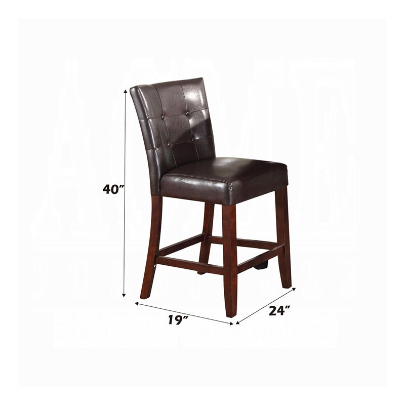 Chaise d'intérieur, ensemble de 2 chaises à hauteur de comptoir, chaise rembourrée capitonnée