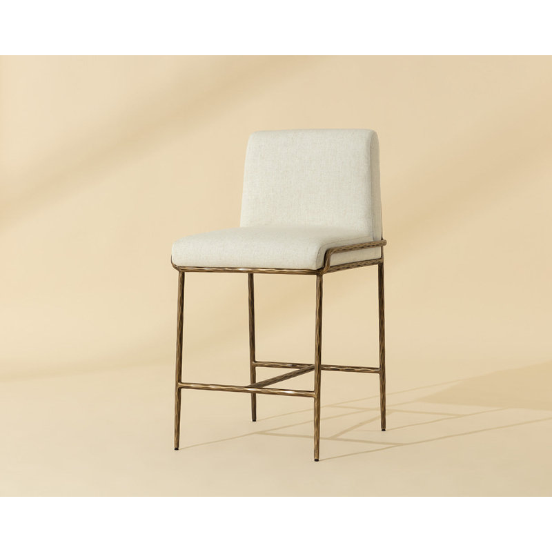Lathan Upholstered Stool, Cream