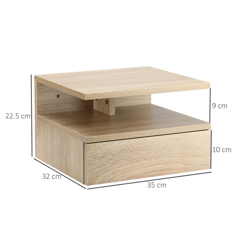 Claranne 35cm W Manufactured Wood Bedside Table