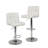 Swivel Faux Leather Adjustable Hydraulic Bar Stool, Set Of 2-642680360