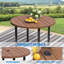 Ensemble de salle à manger 5 pièces pour l'extérieur, table ronde en métal avec 4 chaises bleu clair, table de patio en noyer avec trou de parasol pour jardin, cour, patio-235662566