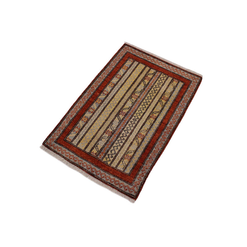 Tapis rouille en laine noué à la main de 1 pi 11 po x 2 pi 11 po Cartley