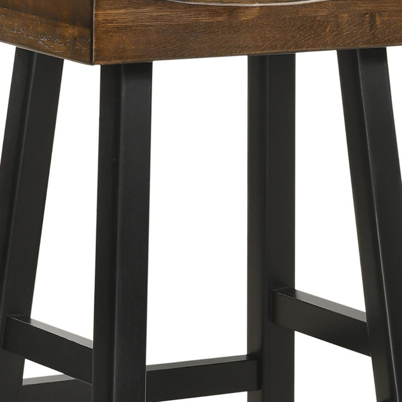 Tabouret 30 "en bois massif, Brun / noir, Tabouret de bar (siège d'une hauteur de 30 po)