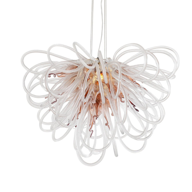 Lustre en verre de Murano Orion, Nickel brossé, Givré, 55” Length x 36” Width x 24” Height