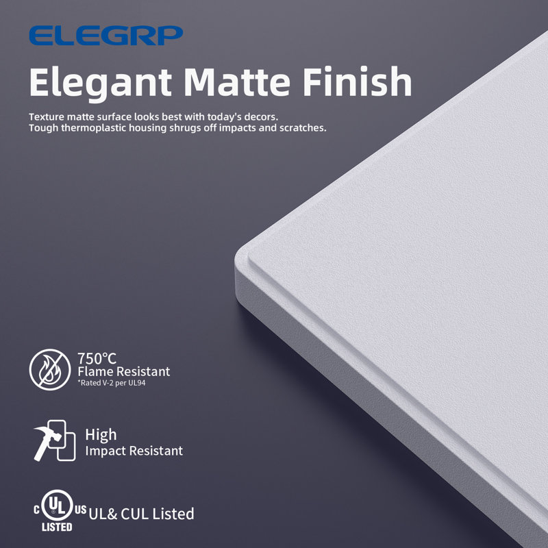 White 1-Gang Screwless Plastic Wall Plate Set
