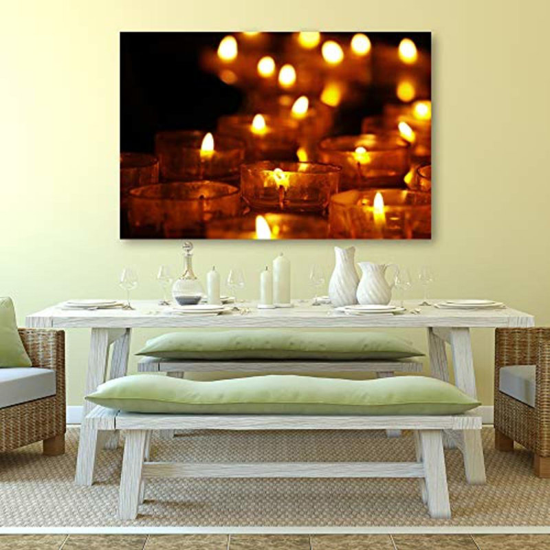 Christmas Holiday Celebration Candles X01 - Photographie sur toile tendue, H 24 po x l 32 po