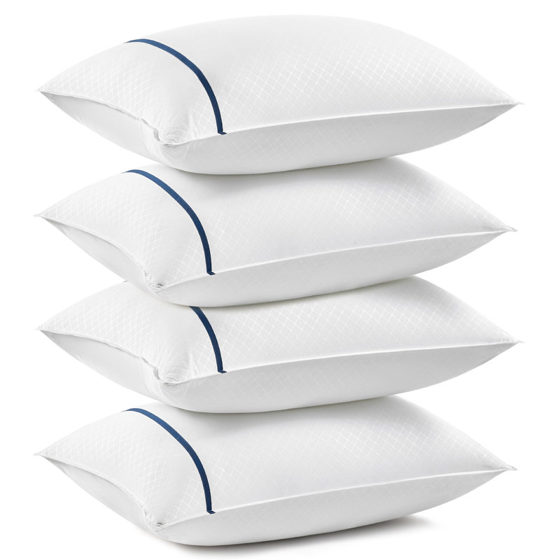 Bedsure Hotel Pillows Fluffy Bed Pillows for Sleeping with Breathable Cover Soft, Blue, Standard