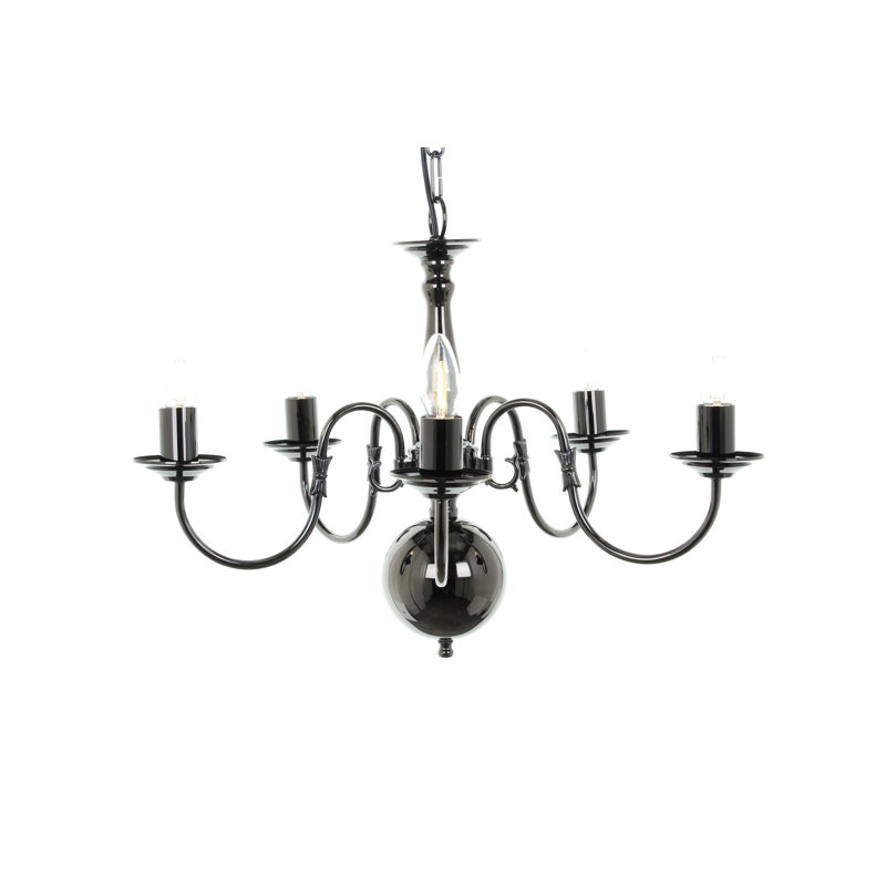 Roosevelt 5 - Light Candle Style Chandelier, Gunmetal