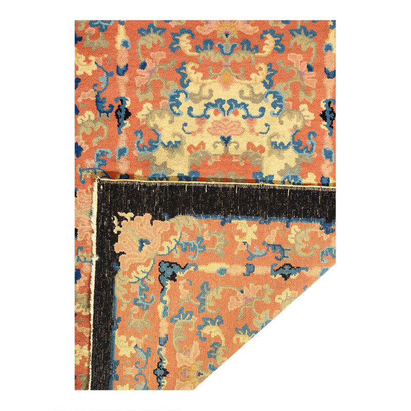 Art déco antique chinois noué à la main 3 pi x 5 pi