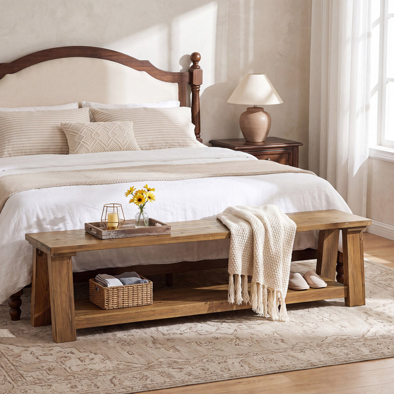 Upholstered Bench with Shoe Storage