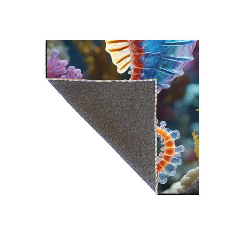 Washable Sea Creatures Patterned Colourful Decorative Area Rug