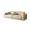 Canapé modulaire en cuir véritable blanc crème-79806327