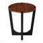 Table d'appoint en bois d'acacia massif, brun et noir