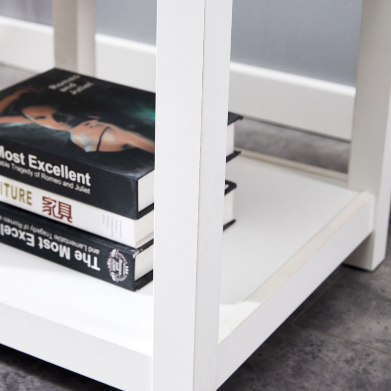 Table de chevet en bois, Blanc