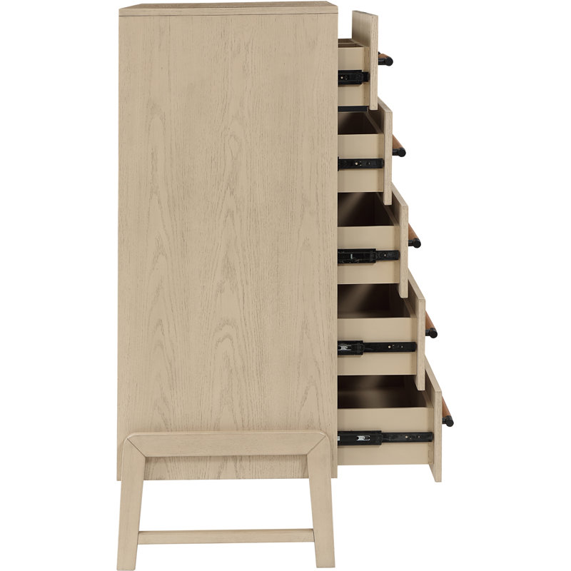 Commode 6 tiroirs Franclin, Naturel