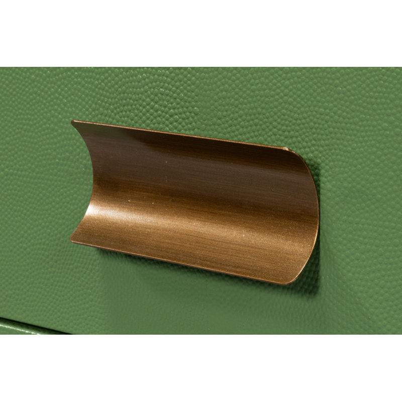 Shagreen 2 - Drawer Solid Wood Nightstand, Green